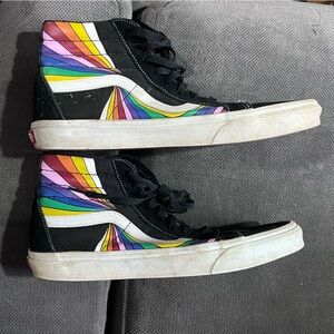 Vans SK8 Hi Black High-Top Skate shoe with Rainbow Pride men’s women’s